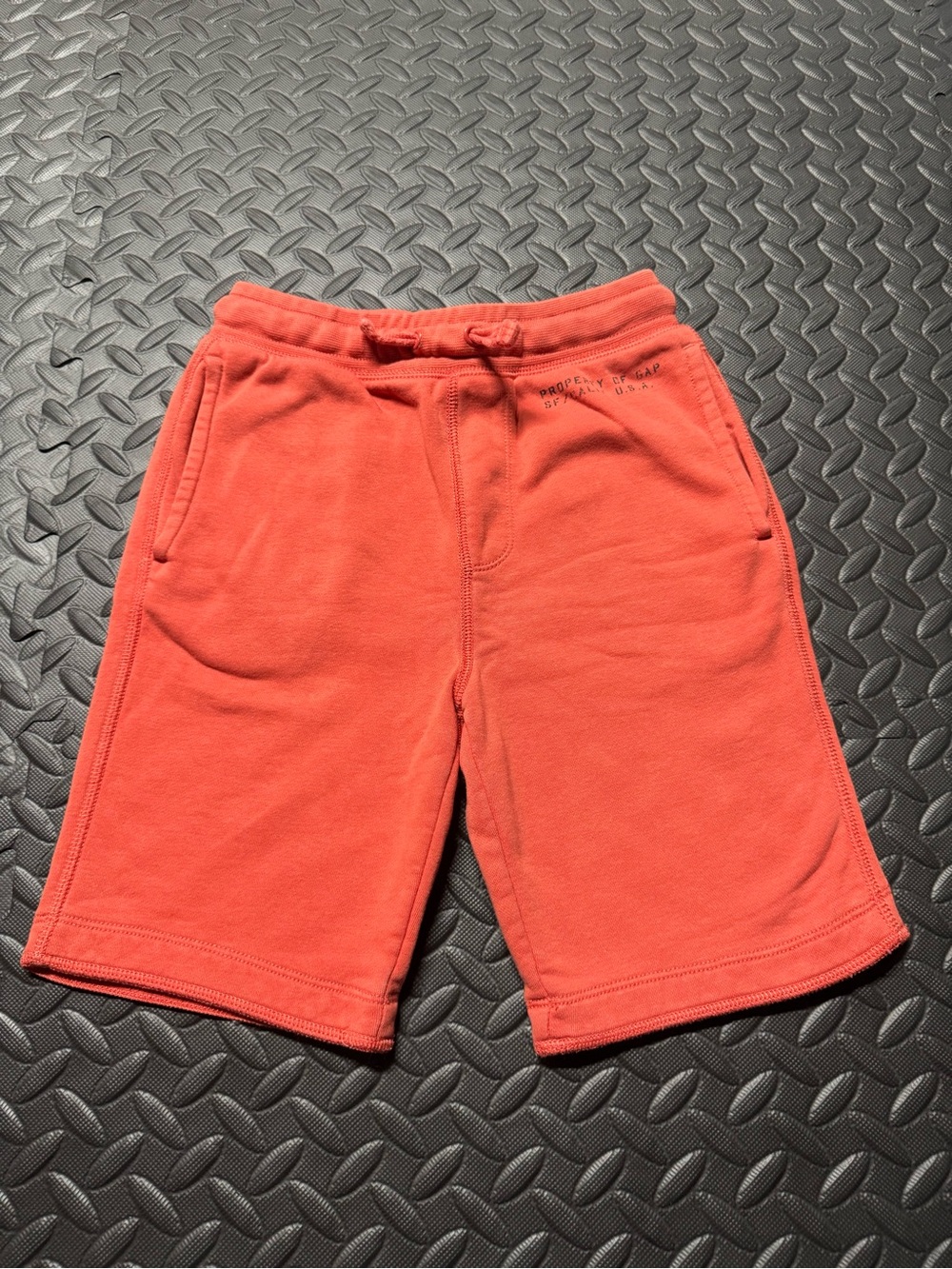GAP Kids Orange/Coral Fleece Sweat Shorts Boys Size M (8) Drawstring Lounge - Picture 2 of 8